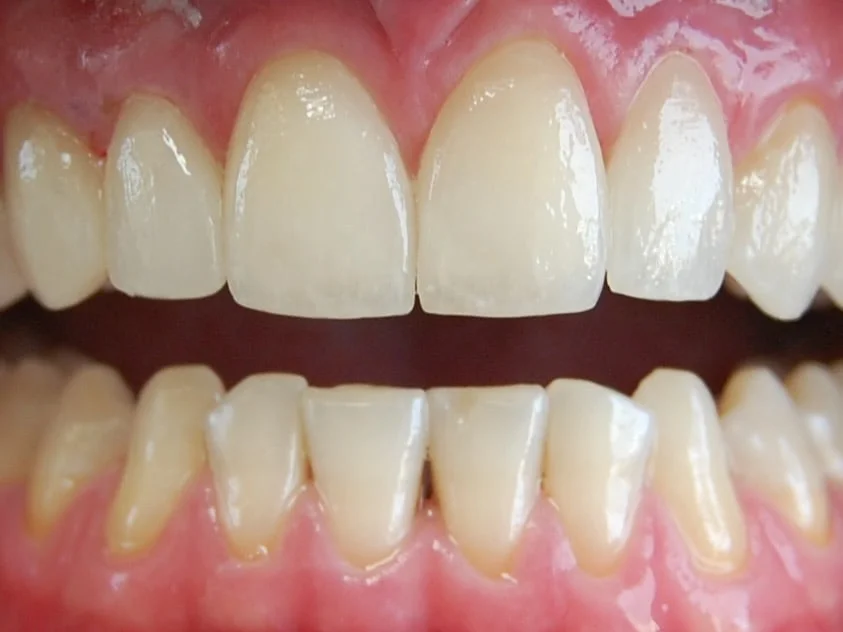 8 porcelain veneers, after treatment, front view of smile