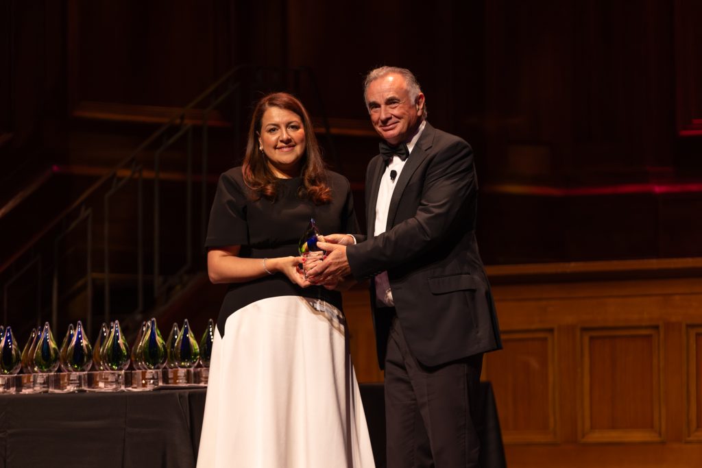 Marianne Sourial accepting Best Practice Manager at the Australian Dentistry Awards 2025